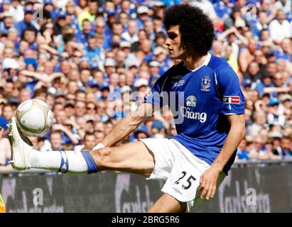 LONDRA, UK MAGGIO 30: Marouane Fellaini (Everton) durante la finale della Coppa fa tra Chelsea ed Everton allo stadio Wembley di Londra il 30 maggio 2009 Foto Stock