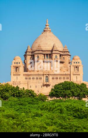 Umaid Bhawan Palace si trova nella città di Jodhpur, nello stato federato del Rajasthan Foto Stock