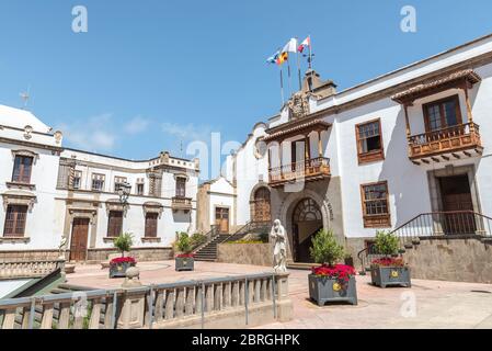 Architettura spagnola presso il municipio di Icod de los vinos a Tenerife, Isole Canarie Foto Stock