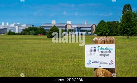 Il Babraham Research Campus di Babraham, vicino a Cambridge UK. Un campus di ricerca di scienze biologiche situato intorno al Babraham Institute & Babraham Hall. Foto Stock