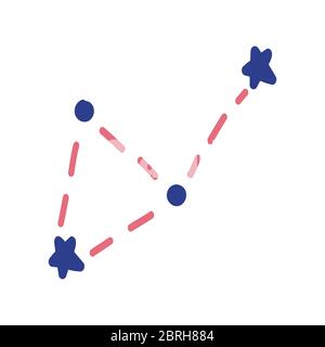 costellazioni realizzate in stile doodle. Grafica vettoriale di temi spaziali con costellazioni e stelle disegnate a mano Illustrazione Vettoriale