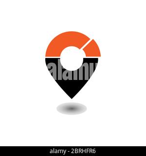 immagine del modello di disegno vettoriale puntatore mappa di taglio Illustrazione Vettoriale