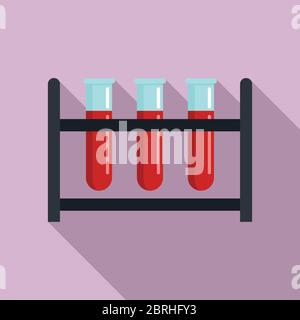 Icona delle provette. Immagine piatta dell'icona vettoriale delle provette per il disegno del web Illustrazione Vettoriale