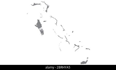 Mappa delle Bahamas con tonalità di grigio su sfondo bianco,illustrazione,testurizzata , simboli delle Bahamas,per la pubblicità,promuovere, pubblicità televisiva, annunci, web design, m Foto Stock