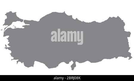 Mappa Turchia con tonalità grigio su sfondo bianco,illustrazione,testurizzata , simboli di Turchia,per la pubblicità,promuovere, pubblicità televisiva, annunci, web design, mag Foto Stock