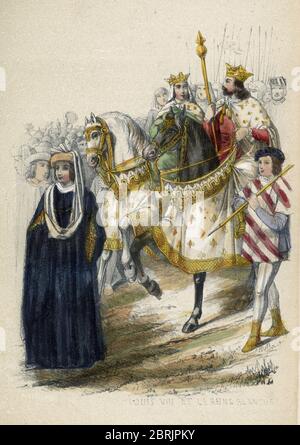 "Le roi de France Louis VIII (1187-1226) et son epouse Blanche de Castille (1188-1252)" (Re di Francia Luigi VIII e sua moglie Blanche di Castiglia) li Foto Stock