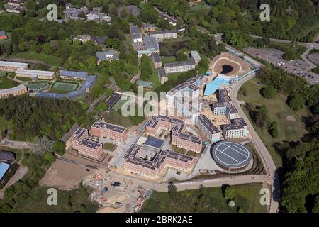 Vista aerea del nuovo sviluppo della Durham University su South Road, Durham Foto Stock