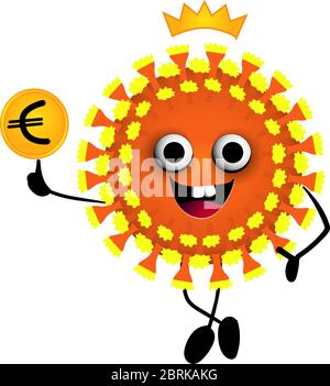 L'impatto del virus sull'economia globale. Carattere della molecola di coronavirus Illustrazione Vettoriale