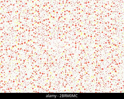 Trama di fondo bianca in polka puntini variegati multicolore Foto Stock