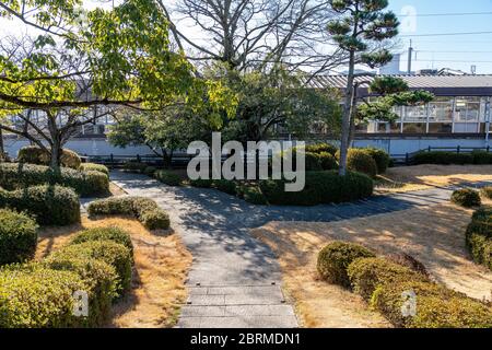 Rovine del Castello di Mihara, conosciuto anche come Castello di Ukishiro, situato nella città di Mihara, Prefettura di Hiroshima. Prefettura di Hiroshima, Giappone Foto Stock