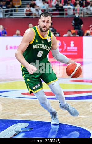 Andrew Bogut (Australia). Pallacanestro FIBA World Cup Cina 2019, semifinali. Medaglia di bronzo gioco Foto Stock