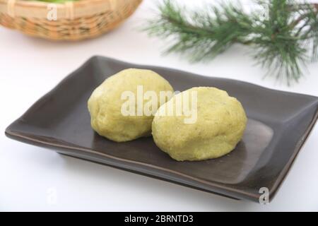 Torte di riso con si è schiantato dolce salsa di soia Foto Stock