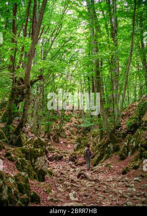 Monte Gennaro - la vetta dei Monti Lucretili, Lazio, Italia centrale; è la vetta più alta visibile da Roma Foto Stock