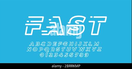 modello di design minimalista con tecnologia a linee di stile font Illustrazione Vettoriale