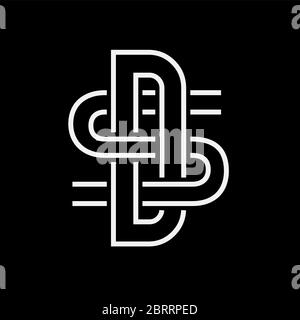 Design con logo Letter DS line Illustrazione Vettoriale