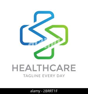Design del logo della lettera S Health Care Illustrazione Vettoriale