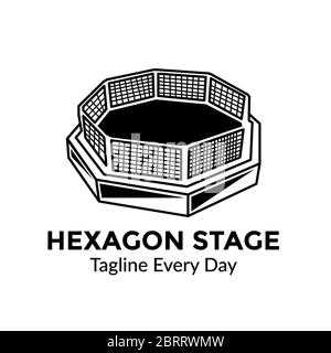 Modello con logo esagonale Illustrazione Vettoriale