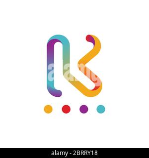 Modello di disegno astratto del logo K. Illustrazione Vettoriale