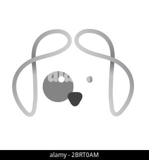 Modello di disegno del logo del cane monogramma Illustrazione Vettoriale