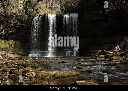 Sgwd Yr Eira, Afon Hepste, vicino a Penderyn. Foto Stock