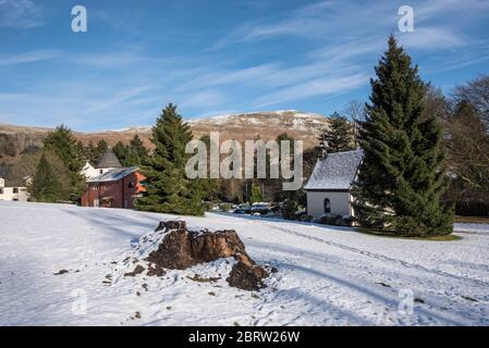 Inverno a Schoenstatt ritiro spirituale Clachan di Campsie vicino Glasgow, Scozia Foto Stock