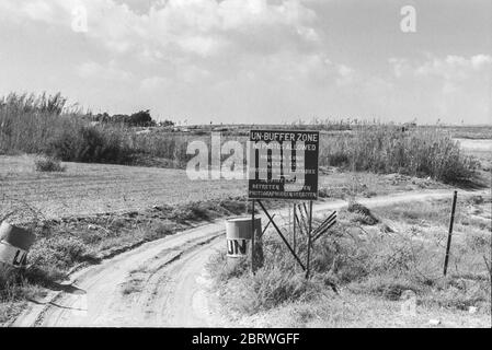 Zona di buffer delle Nazioni Unite tra Cipro settentrionale, Cipro. Foto Stock