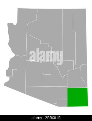 Cochise sulla mappa di Arizona Foto Stock