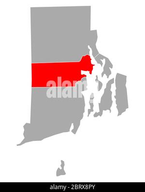 Kent sulla mappa di Rhode Island Foto Stock