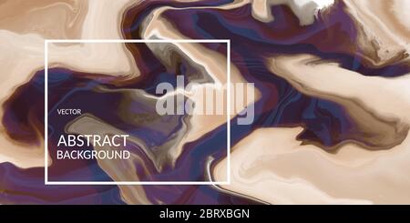 VectorVector marmo astratto texture colore marrone, disegno fluido sfondi disegno acrilico texture Illustrazione Vettoriale
