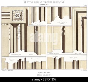 Stile Luigi XVI: Filatura del legno, da stile in pittura decorativa 1892. Foto Stock