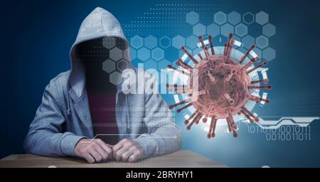Hacker durante il cavid19 coronavirus pandemia Foto Stock