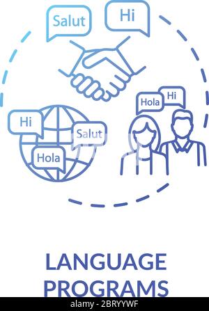 Icona di concetto dei programmi linguistici Illustrazione Vettoriale