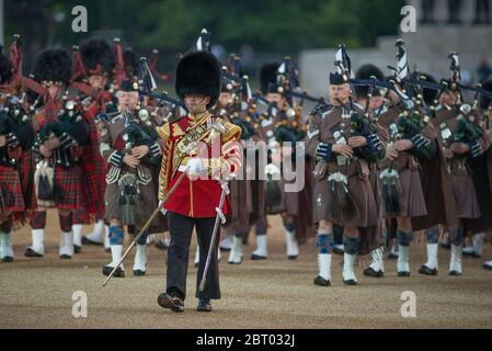 Battitura ritiro il 14 giugno 2017 a Horse Guards Parade, Londra, Regno Unito Foto Stock