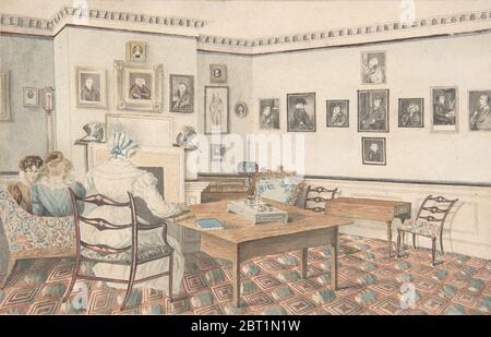 Sala da disegno di Hatton, Warwickshire, 1820-30. Foto Stock