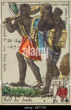 Hab.t de Juida da Playing Cards (per Quartetti) 'Costumes des Peuples & n°xc9;trangers', 1700-1799. Foto Stock