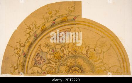 Disegno parziale per una decorazione circolare del soffitto, 1830-97. Foto Stock