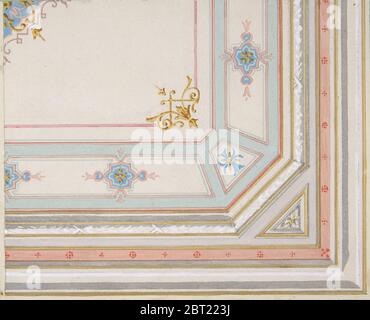 Disegno parziale per soffitto dipinto, 1830-97. Foto Stock