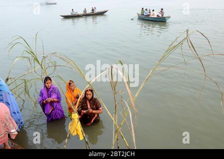 chhath pujo a varanasi india Foto Stock