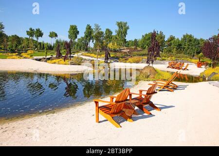 Splendido paesaggio con spiaggia in una giornata estiva, vicino a Stavanger, Rogaland contea, Norvegia. Foto Stock