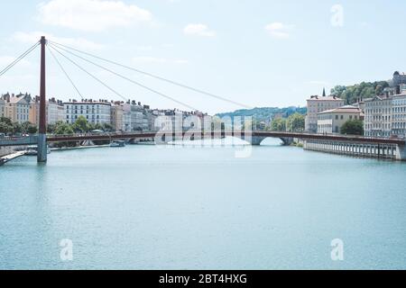 Passerelle du Palais de Justice, Lione, Auvergne-Rodano-Alpi, Francia Foto Stock