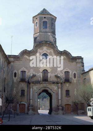 PUERTA REAL O PUERTA DE LA ASUNCION - FINALES DEL S XVIII. Ubicazione: Monastero di Santes Creus. Aiguamúrcia. TARRAGONA. SPAGNA. Foto Stock