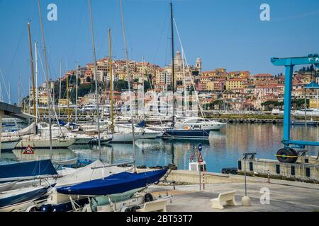 Porto yacht di Imperia Porto Maurizio, Riviera di Ponente, Liguria, Italia Foto Stock