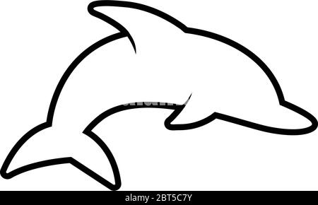 Dolphin grafico disegno modello vettore isolato Illustrazione Vettoriale