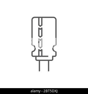 Simbolo dell'icona del vettore del condensatore elettronico isolato su sfondo bianco Illustrazione Vettoriale