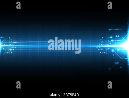 Esplosione di luce background tecnologico astratto, computer rete di comunicazione digitale, sistema futuristico di scienze dell'onda energetica Illustrazione Vettoriale