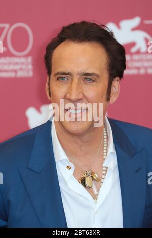 VENEZIA, ITALIA - 30 AGOSTO: Nicolas Cage partecipa alla Photocall 'Joe' durante il 70° Festival del Cinema di Venezia il 30 agosto 2013 a Venezia, Italia Foto Stock