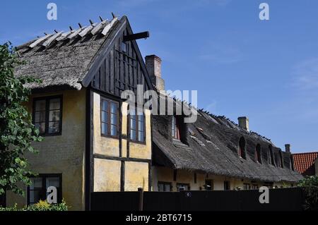 CASE TETTO DI PAGLIA A DRAGOR, COPENHAGEN, DANIMARCA. Foto Stock
