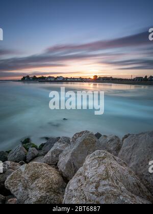 Vista verso le Crotoy al tramonto Foto Stock