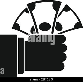 Icona Wash Money in Hand. Semplice illustrazione di wash money in mano vettore icona per web design isolato su sfondo bianco Illustrazione Vettoriale