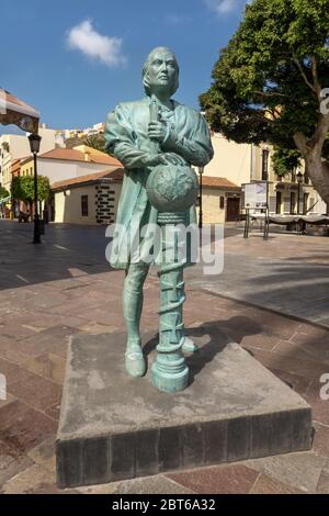 Statua di Cristoforo Colombo a San Sebastian, la Gomera Foto Stock